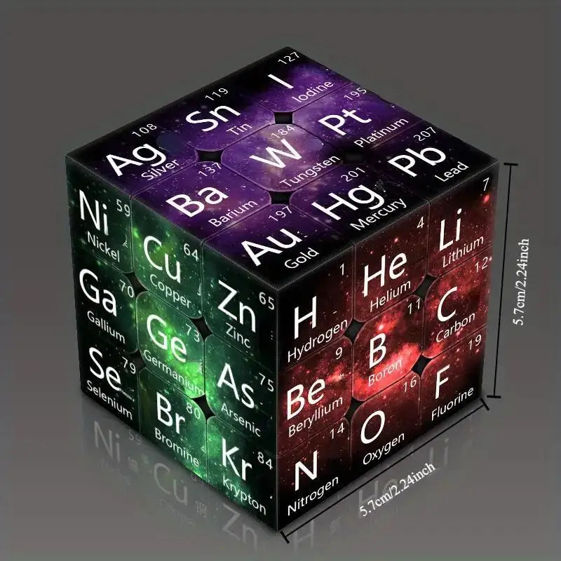 Educational Gift UV Print Educational Magic Cube, Charming Chemical Elements, Physical Formula 3*3 Magic Cube, Great Gift For Fr