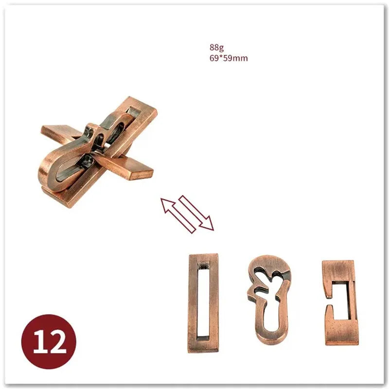 Classic IQ Metal Brain teaser Magic Baffling Puzzles Game Toys For Children Adults Funny Gifts Metal Puzzle