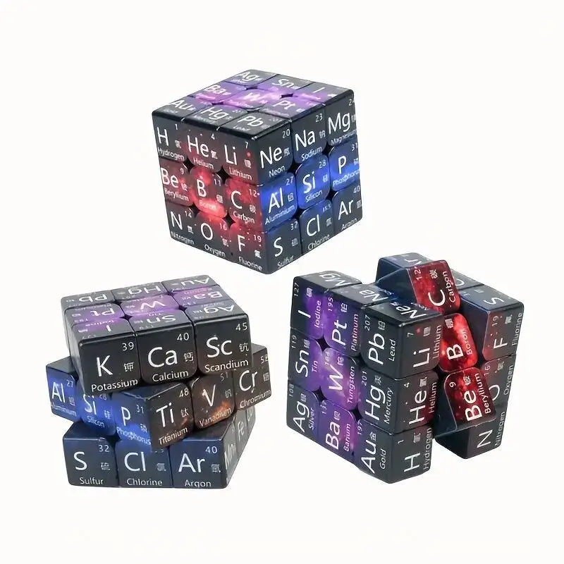 Educational Gift UV Print Educational Magic Cube, Charming Chemical Elements, Physical Formula 3*3 Magic Cube, Great Gift For Fr