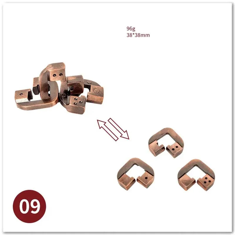 Classic IQ Metal Brain teaser Magic Baffling Puzzles Game Toys For Children Adults Funny Gifts Metal Puzzle