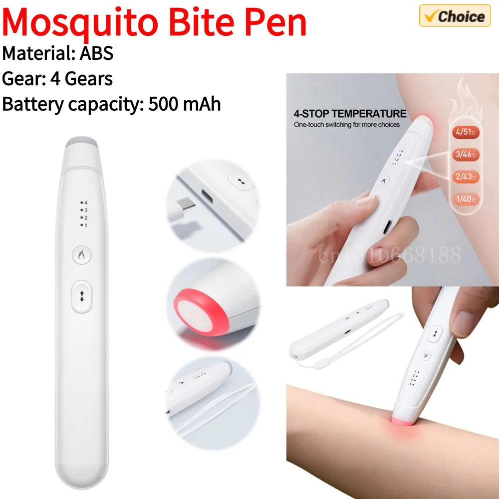 Electronic Mosquito Bite Pen Natural Mosquito Bite Heat Pen Chemical-Free Electric Insect Bite Healer for Camping Travel Outdoor